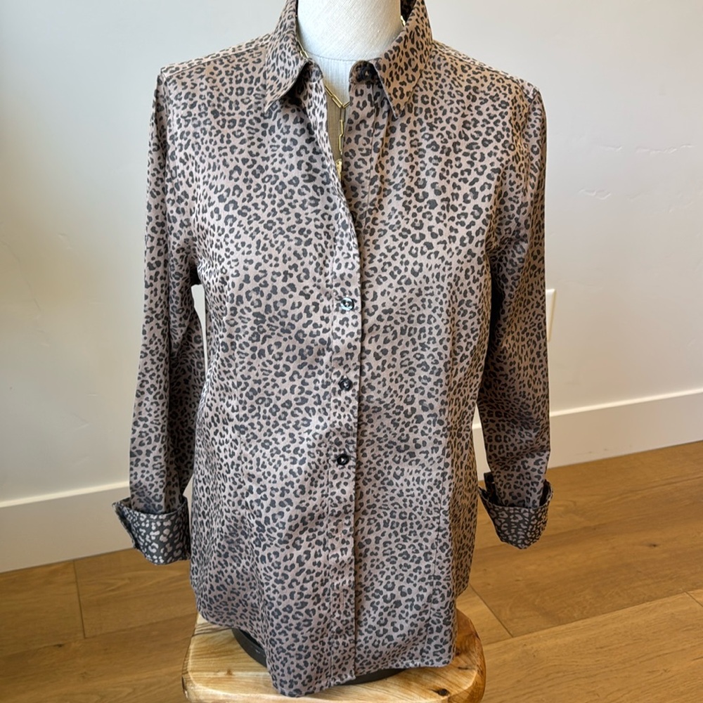 Chico Leapord Button Down Blouse